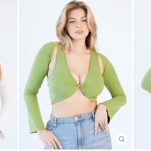 Klassy Network bolero and twist front padded crop top S